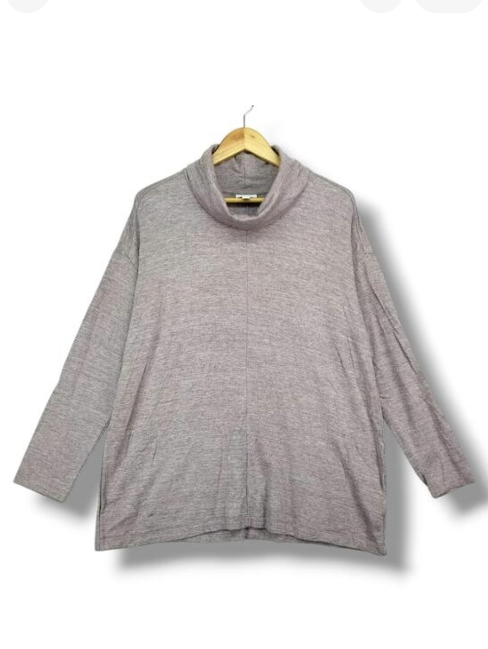 Pure Jill Tranquility Fleece‎ Cowl Neck Tunic Top Large Huckleberry Multi Lilac